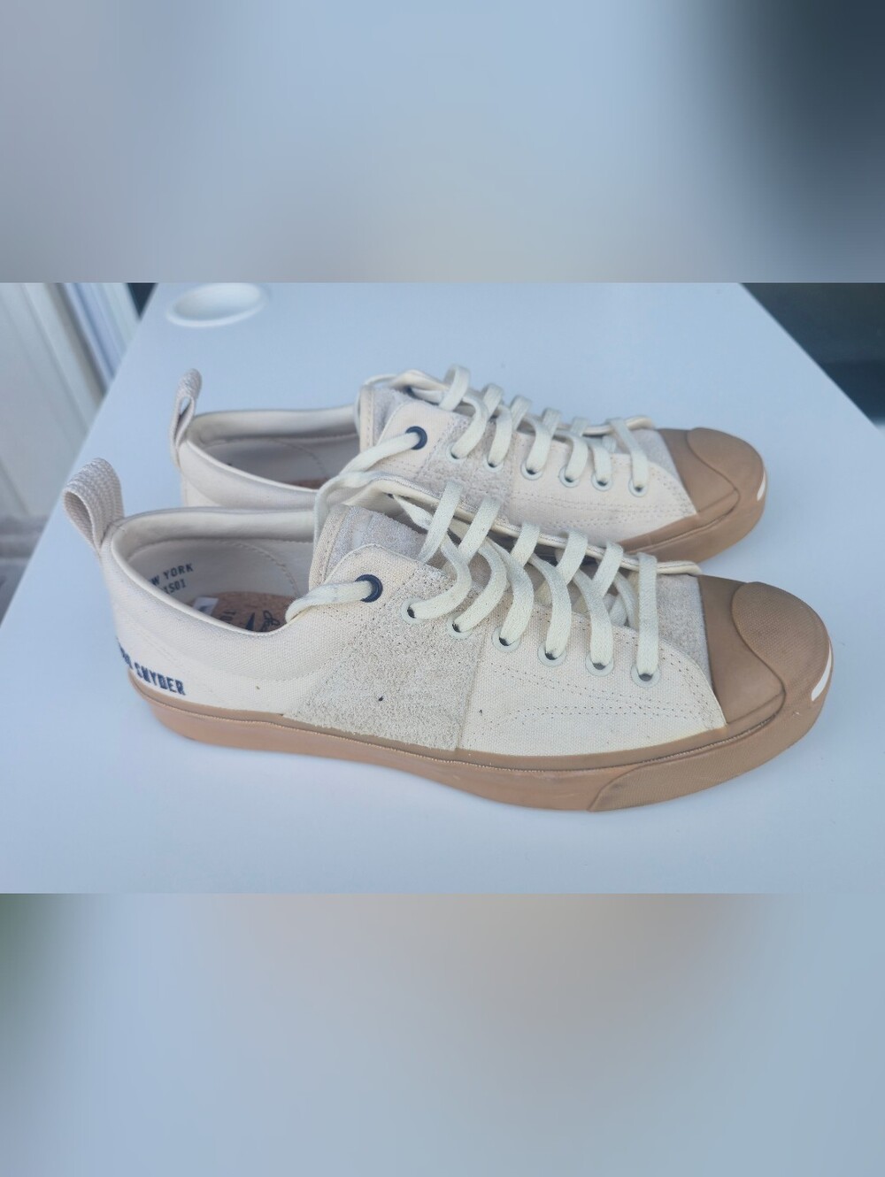 Todd Snyder x Converse Jack Purcell Men’s Size 8.5 Egret/Cream Gum Sole - Picture 5 of 8